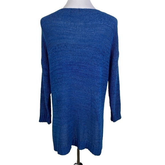 Joseph A Drop Sleeve Side Slit Knit Sweater Women's XL Blue - Picture 2 of 10